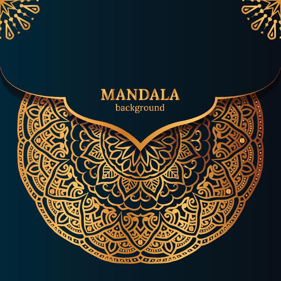 sfondo mandala di lusso con motivo arabesco dorato arabo islamico orientale style. mandala decorativo per stampa, poster, copertina, brochure, volantino, banner vettore