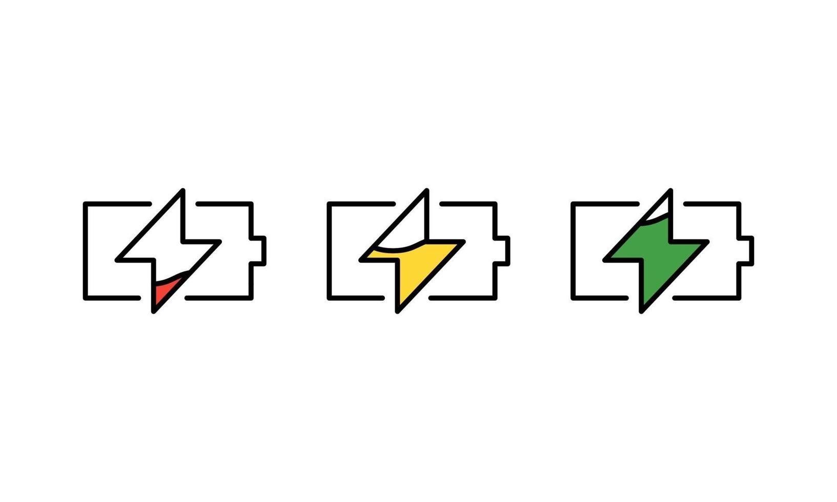 vettore dell & # 39; icona di carica della batteria. simbolo dell'illustrazione della batteria dell'indicatore. logo dell'accumulatore.