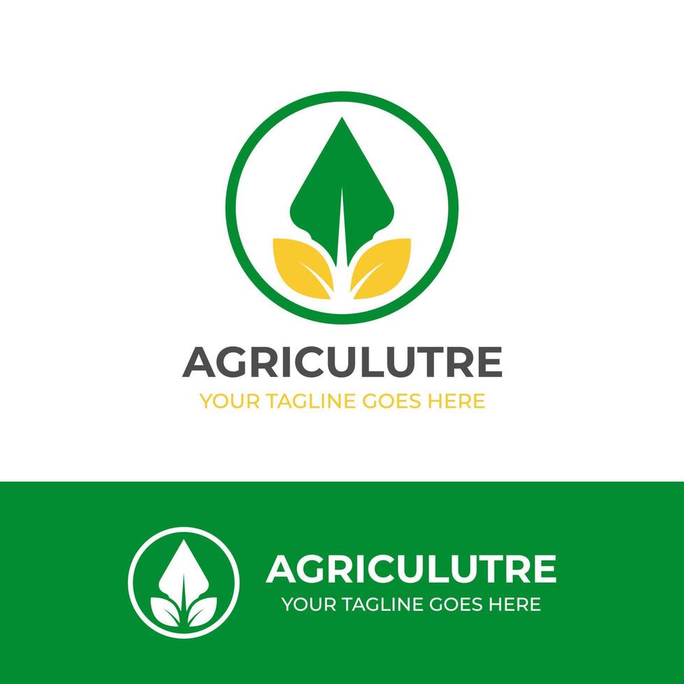 azienda agricola logo design con fantoccio grafico vettore