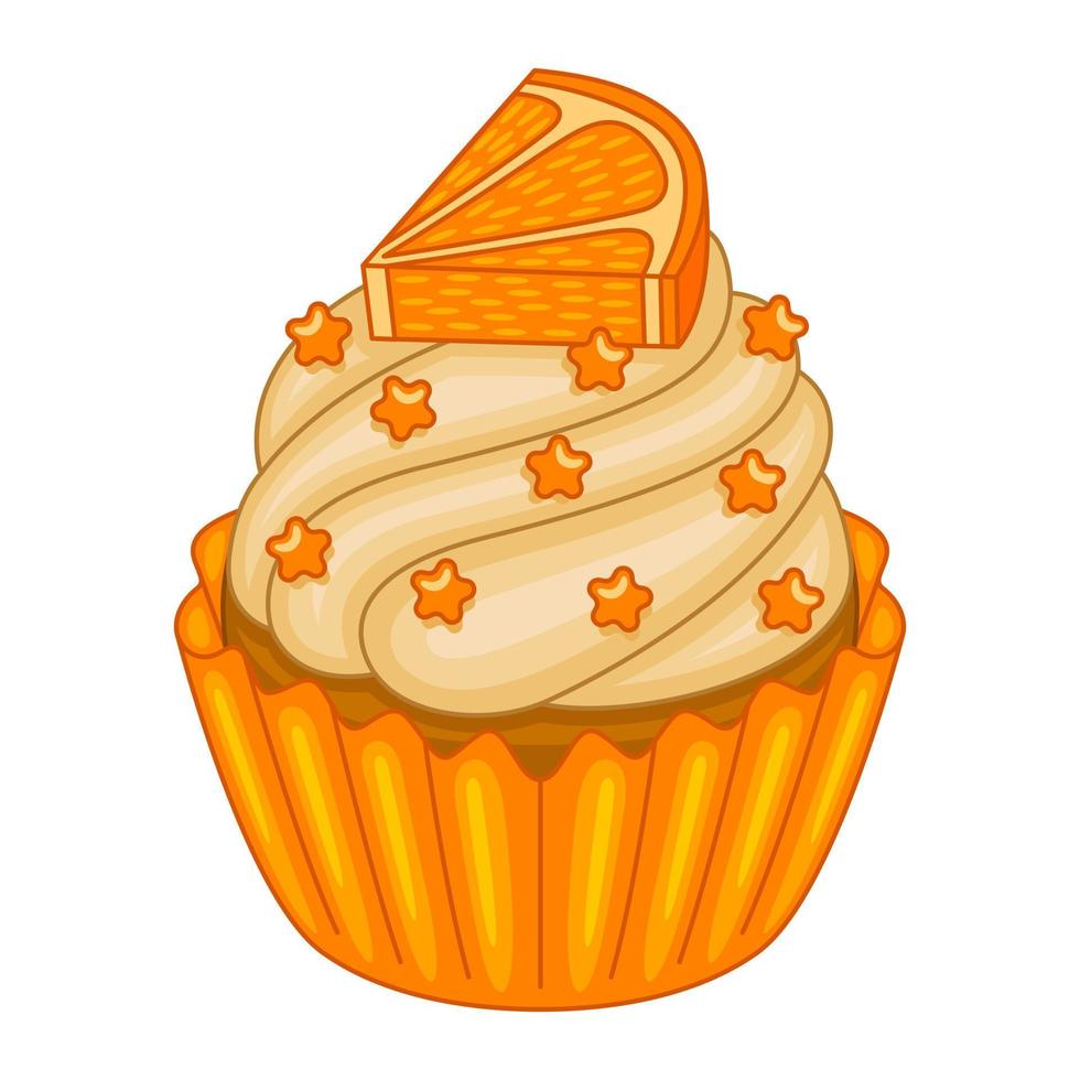 arancia Cupcake nel vettore illustrazione