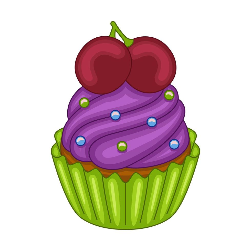 uva Cupcake nel vettore illustrazione