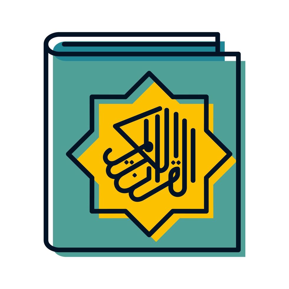 al Corano traduzione al Corano al karim icona pulsante vettore illustrazione