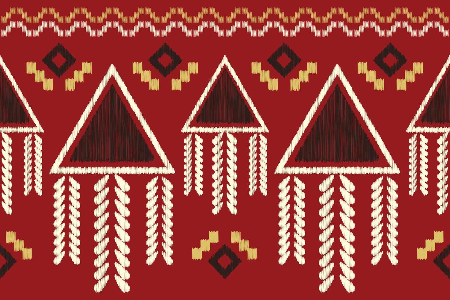 etnico ikat tessuto modello geometrico stile.africano ikat ricamo etnico orientale modello rosso sfondo. astratto,vettore,illustrazione.per trama, abbigliamento, scraf, decorazione, tappeto. vettore