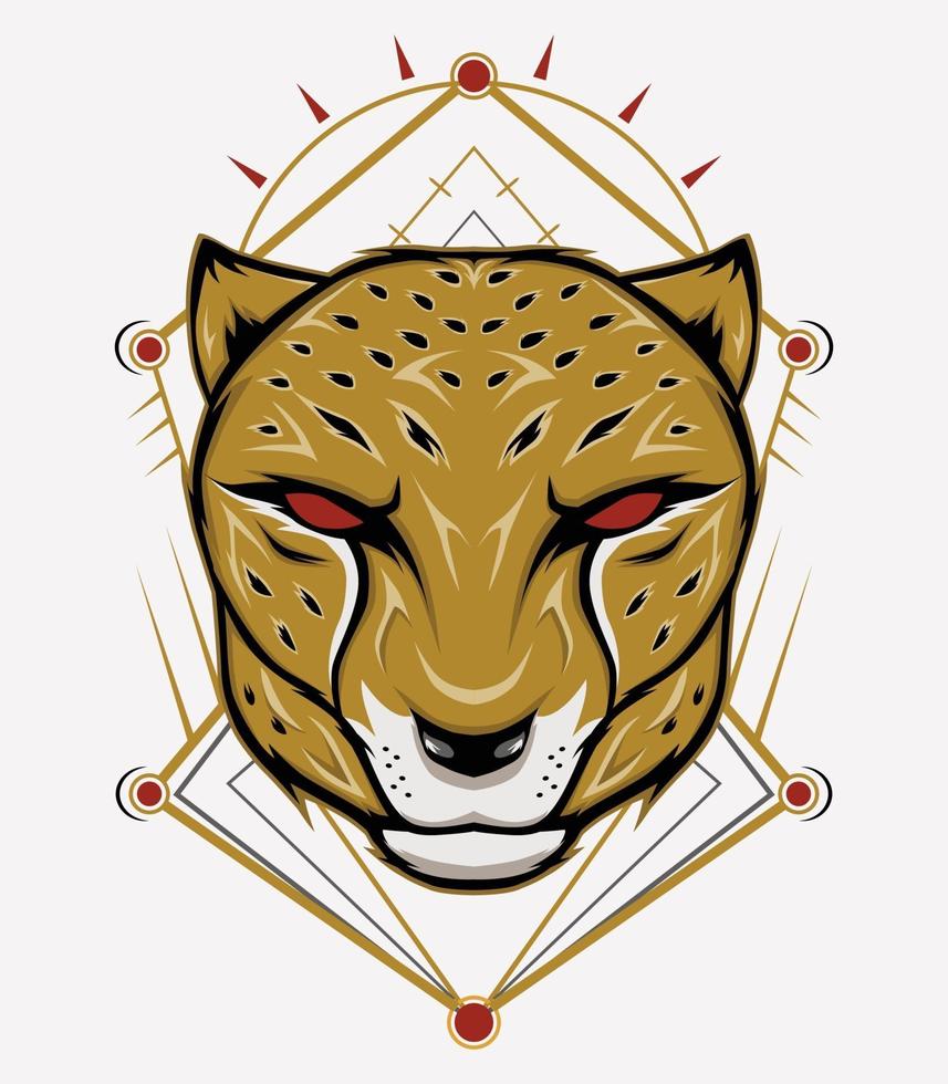 emblema della mascotte del ghepardo con ornamento vettore