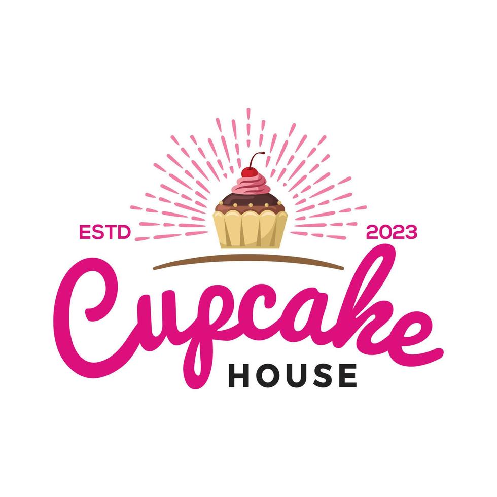 Cupcake Casa Vintage ▾ vettore logo design