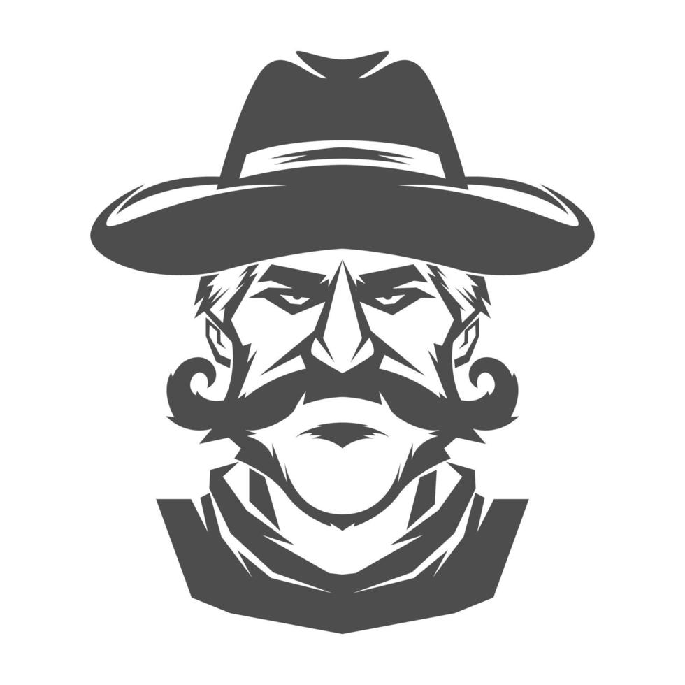 cowboy logo icona design vettore