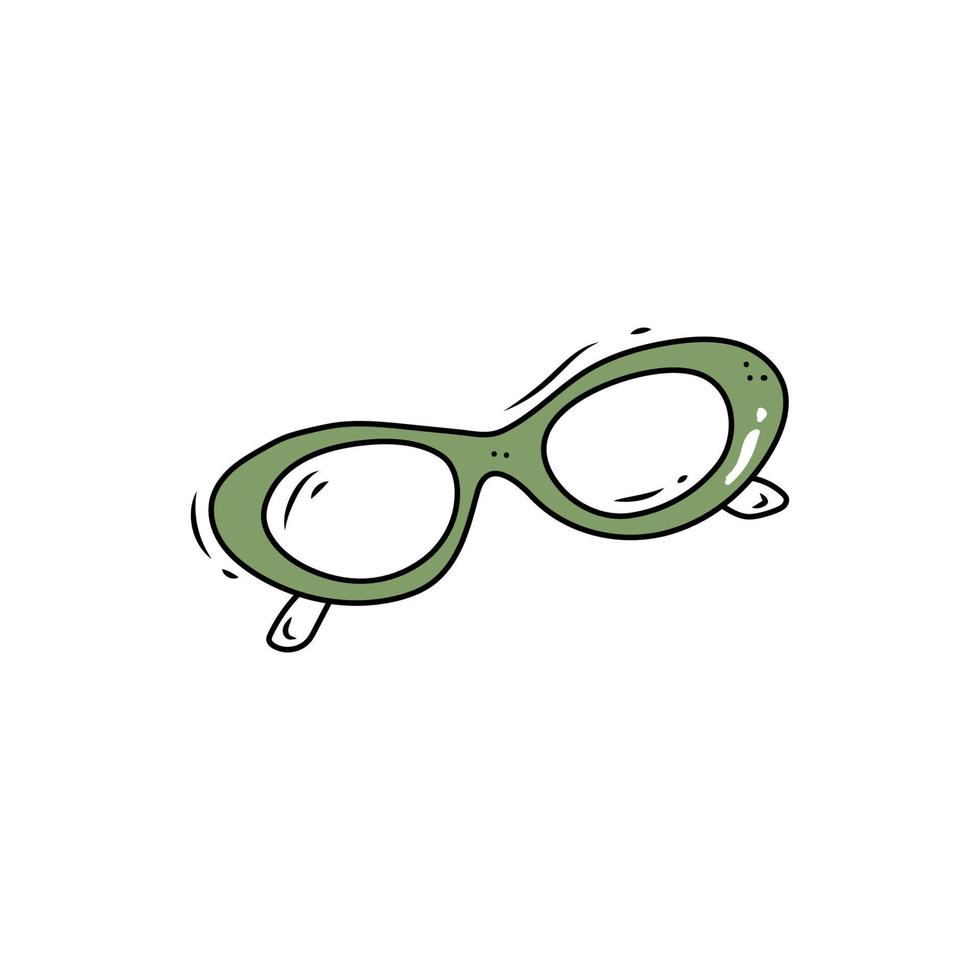 semplice mano disegnato occhiali da sole. uno oggetto isolato su bianca sfondo. linea arte disegno. scarabocchio occhiali. vettore
