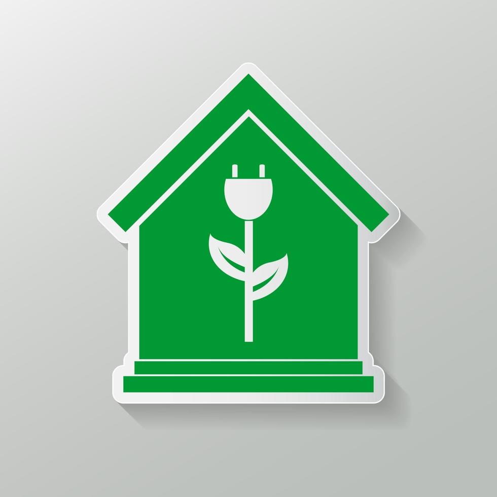 icona della casa eco. emblema o logo di ecologia domestica verde. illustrazione vettoriale