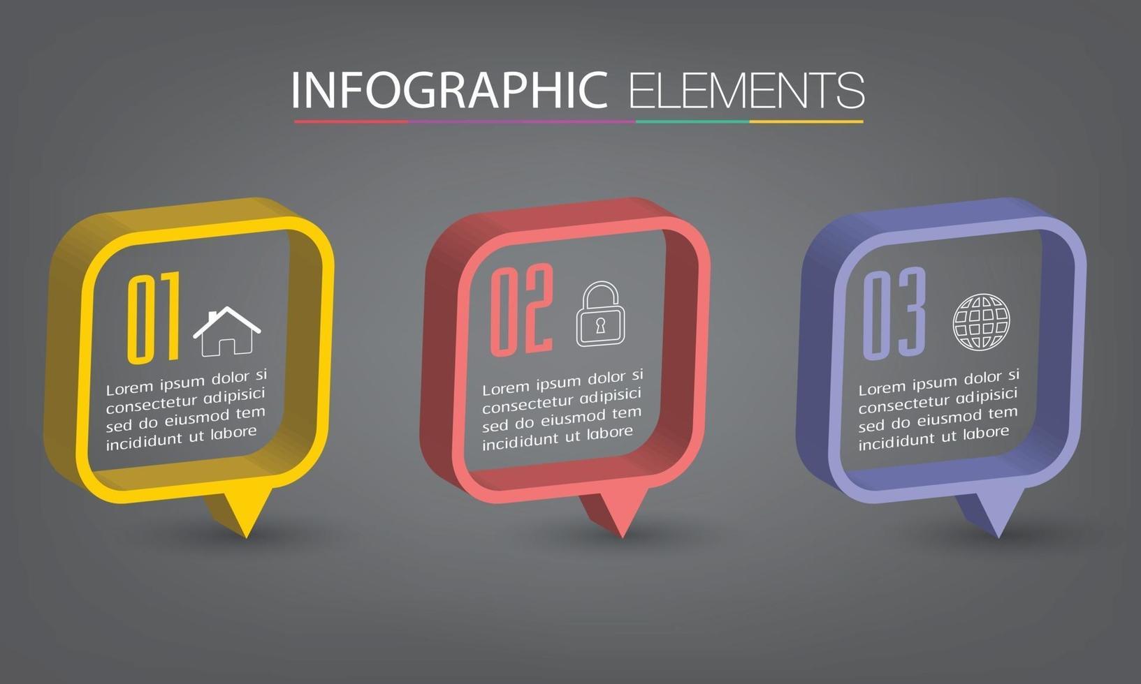 modello di casella di testo moderna, infografica banner vettore