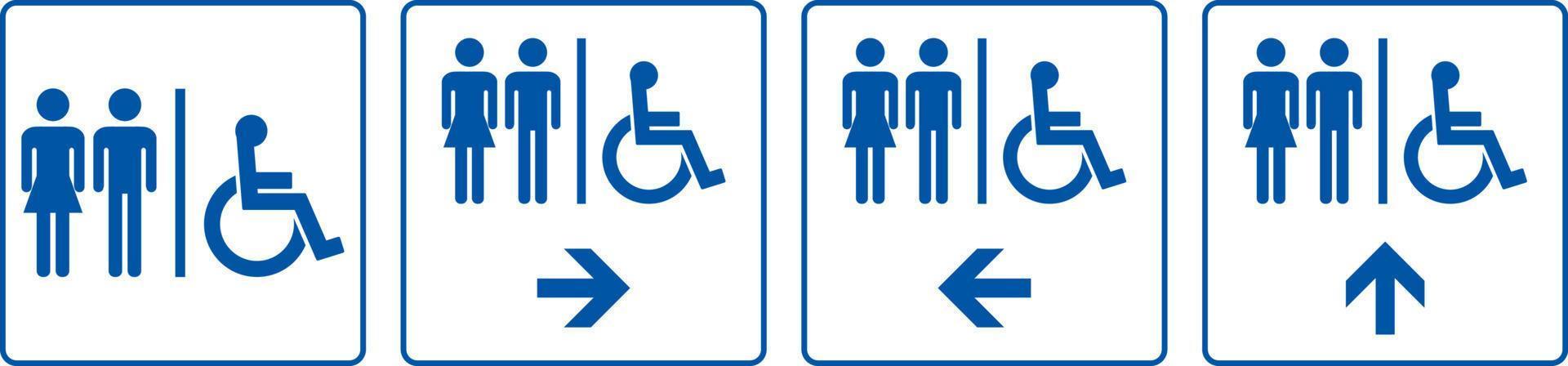 unisex e Disabilitato simbolo gabinetto porta cartello vettore