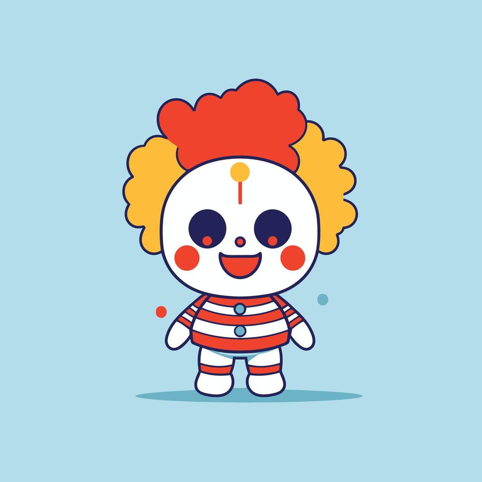 carino kawaii clown chibi portafortuna vettore cartone animato stile