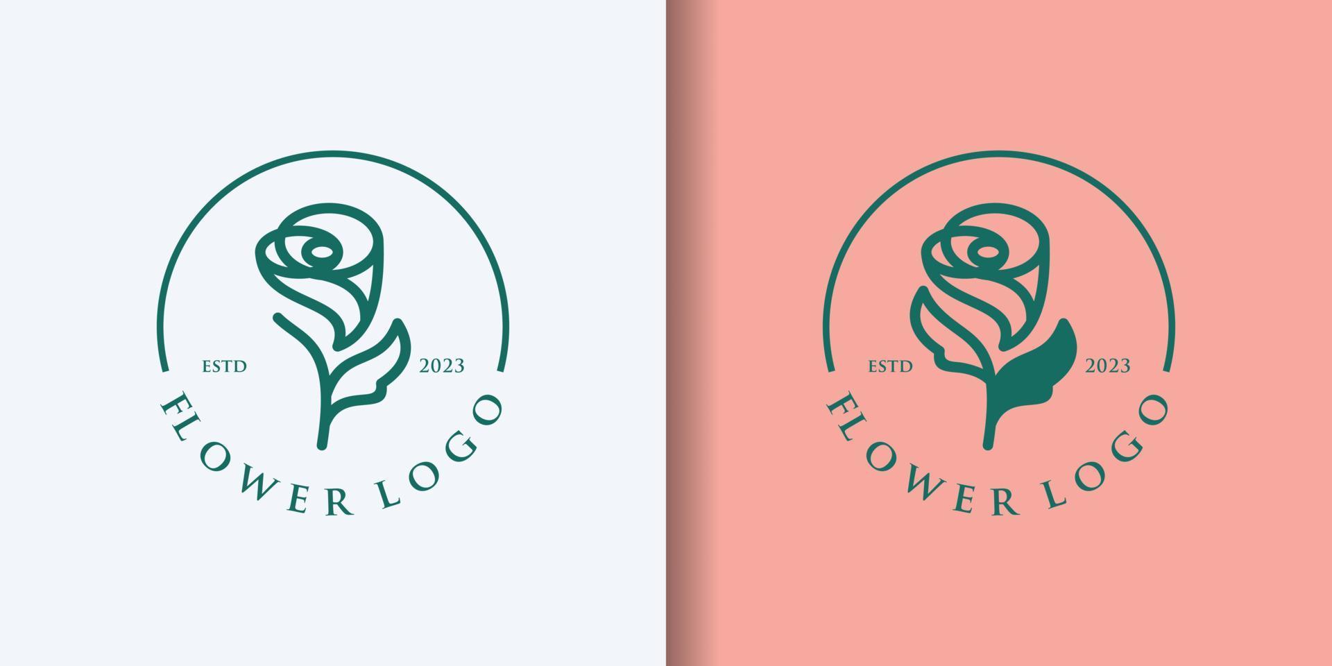 rosa logo vettore fiore icona illustrazione collezione