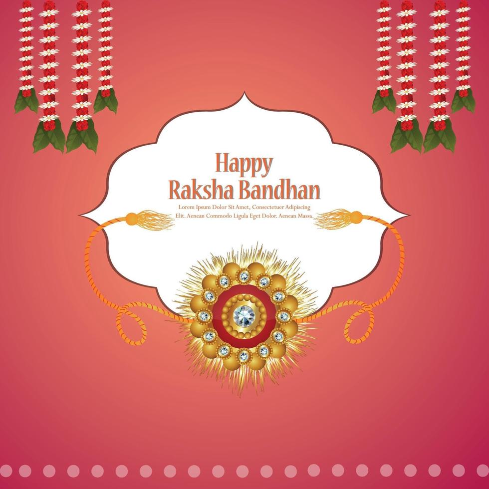 festival indiano del biglietto di auguri celebrazione felice raksha bandhan vettore