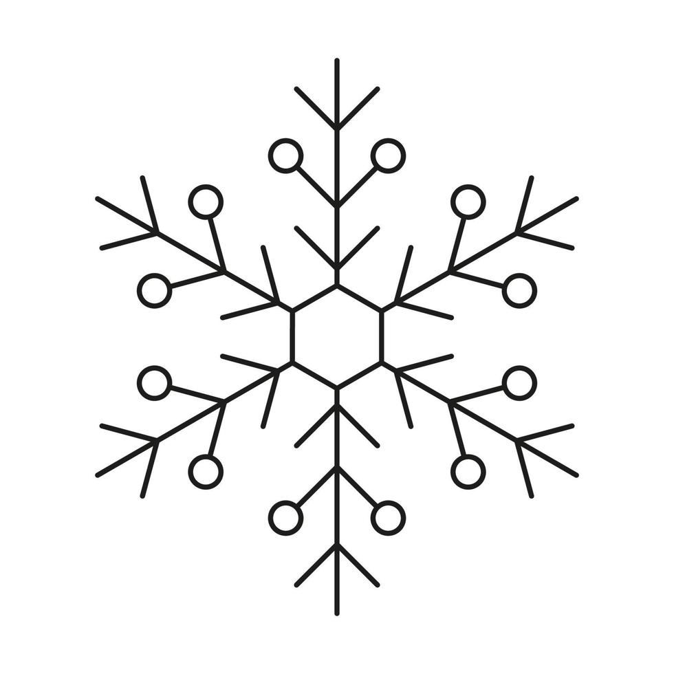 vettore fiocco di neve icona. inverno neve ghiaccio e simmetrico. nuovo anno o Natale design.