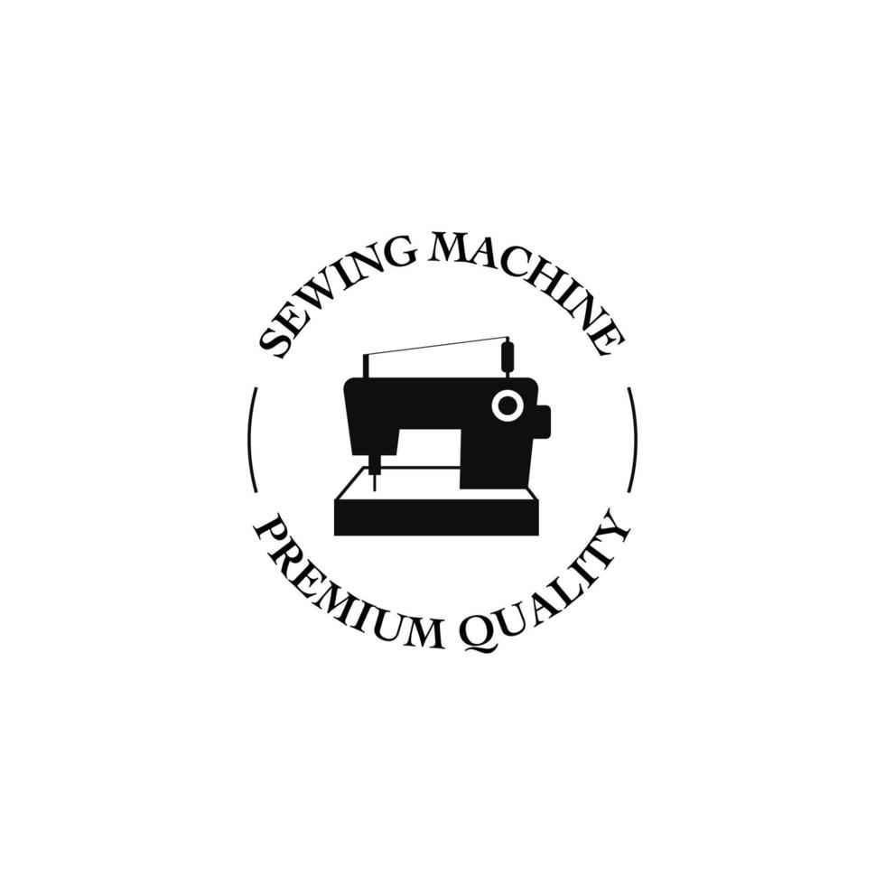 piatto cucire macchina per sarto logo design illustrazione idea vettore