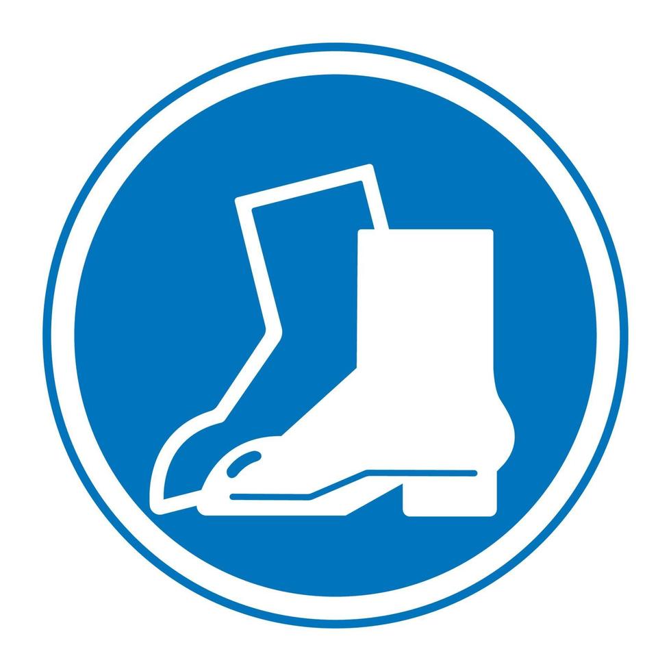 simbolo indossare segno di protezione del piede vettore