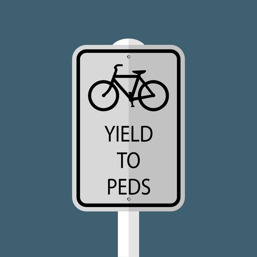 le biciclette cedono al segnale dei pedoni vettore