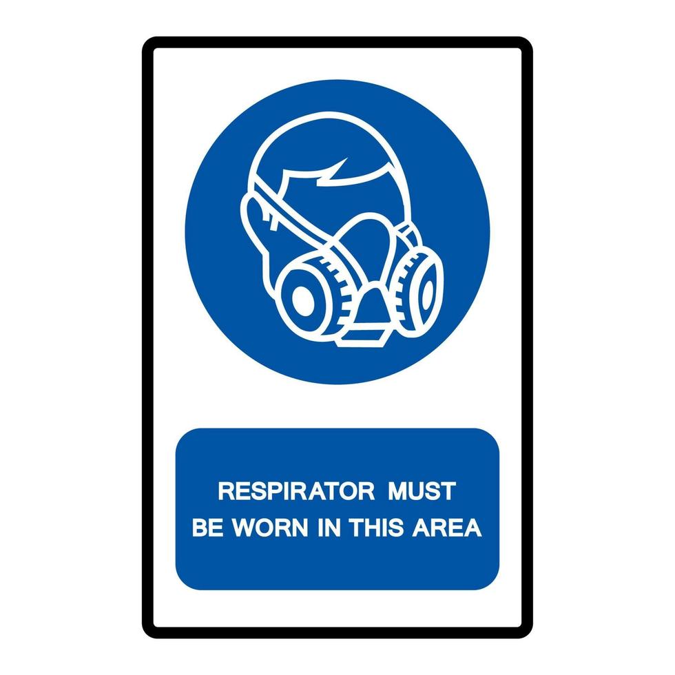 il respiratore deve essere indossato in questo segno simbolo dell'area vettore