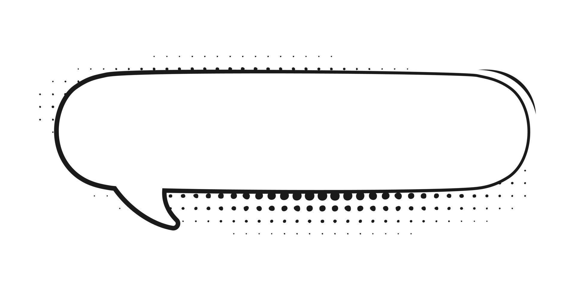 retrò vuoto comico discorso bolla telaio con nero mezzitoni ombre. vettore illustrazione, Vintage ▾ disegno, pop arte stile