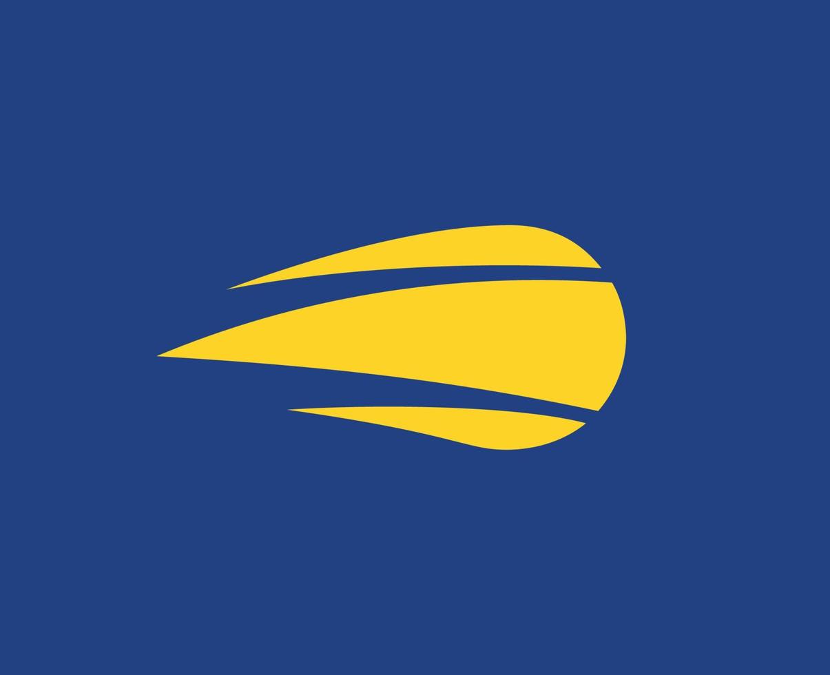 noi Aperto logo giallo simbolo torneo tennis il campionati design vettore astratto illustrazione con blu sfondo