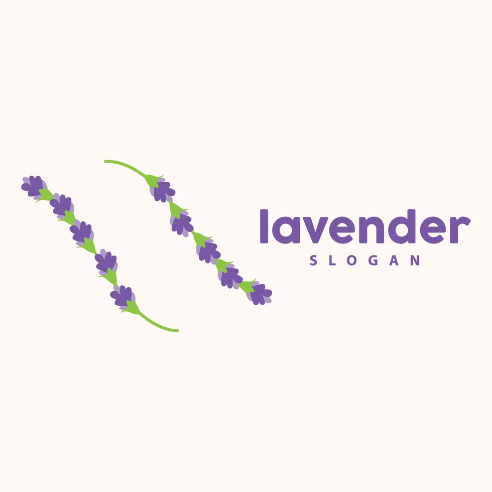 lavanda logo, semplice elegante viola fiore pianta vettore, saluto carta disegno, striscione, fiore ornamento, lavanda mano disegnato nozze, icona simbolo illustrazione vettore