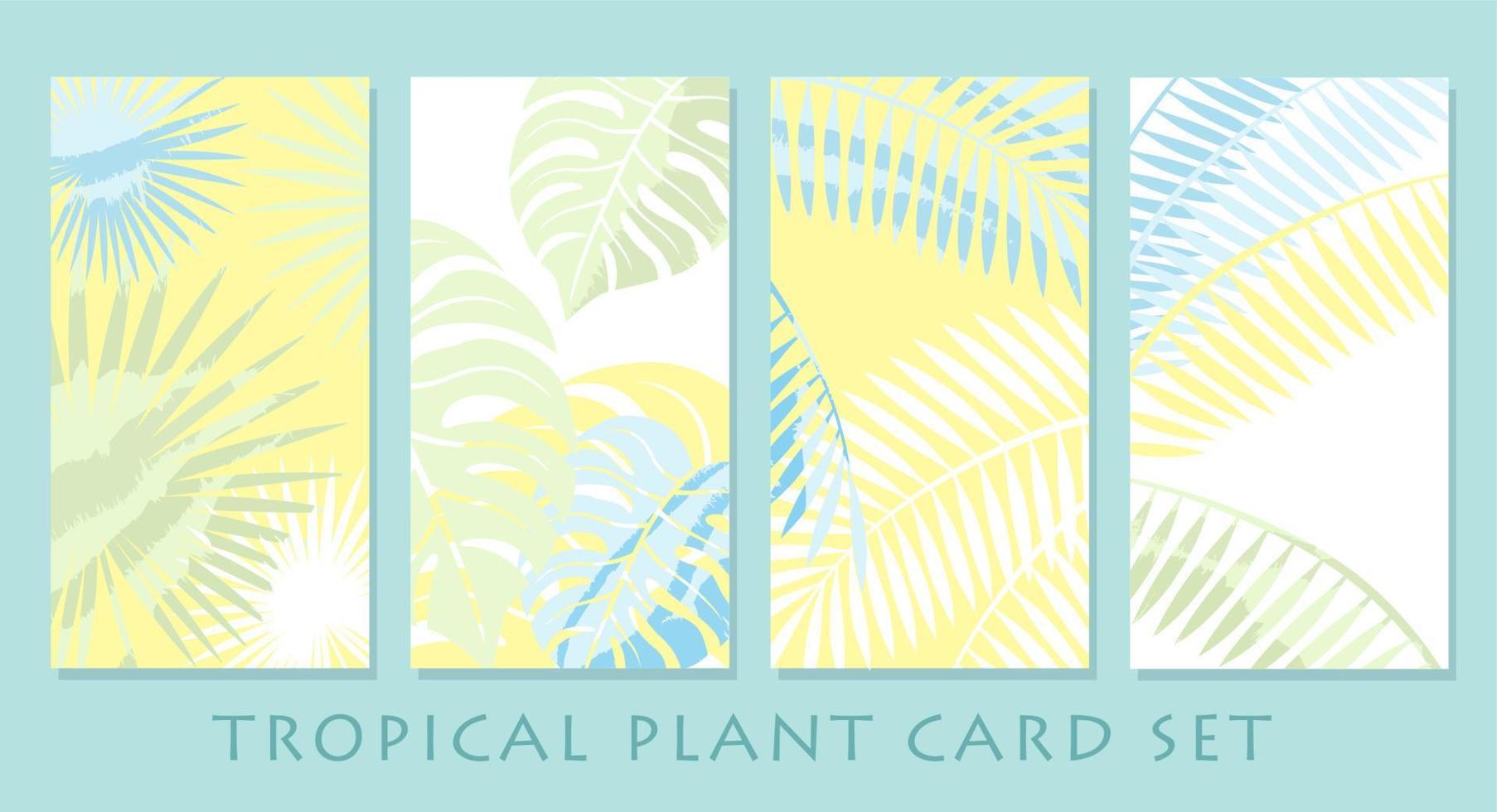 vettore colori pastello tropicale pianta saluto carta impostato isolato su un' pianura sfondo.