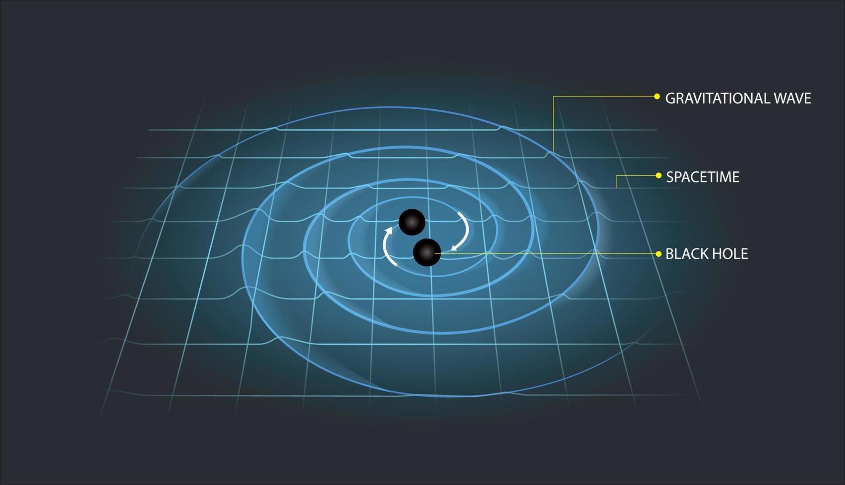 vettore illustrazione di gravitazionale onde nel il spazio