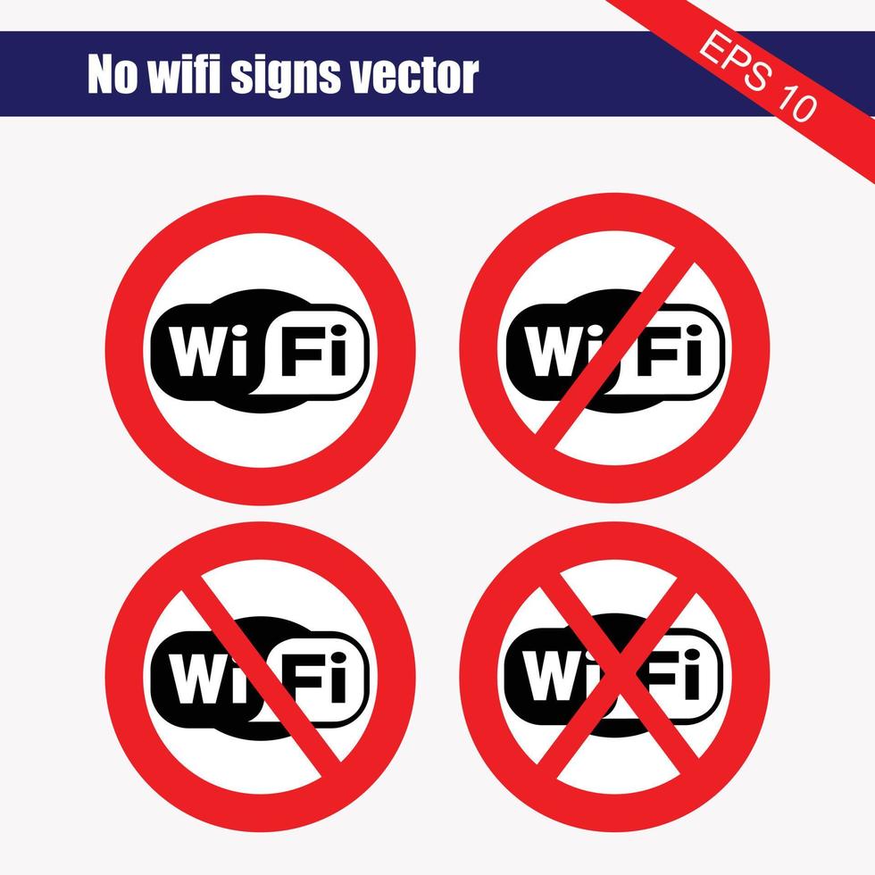 no Wi-Fi cartello su bianca sfondo.vettore illustrazione vettore