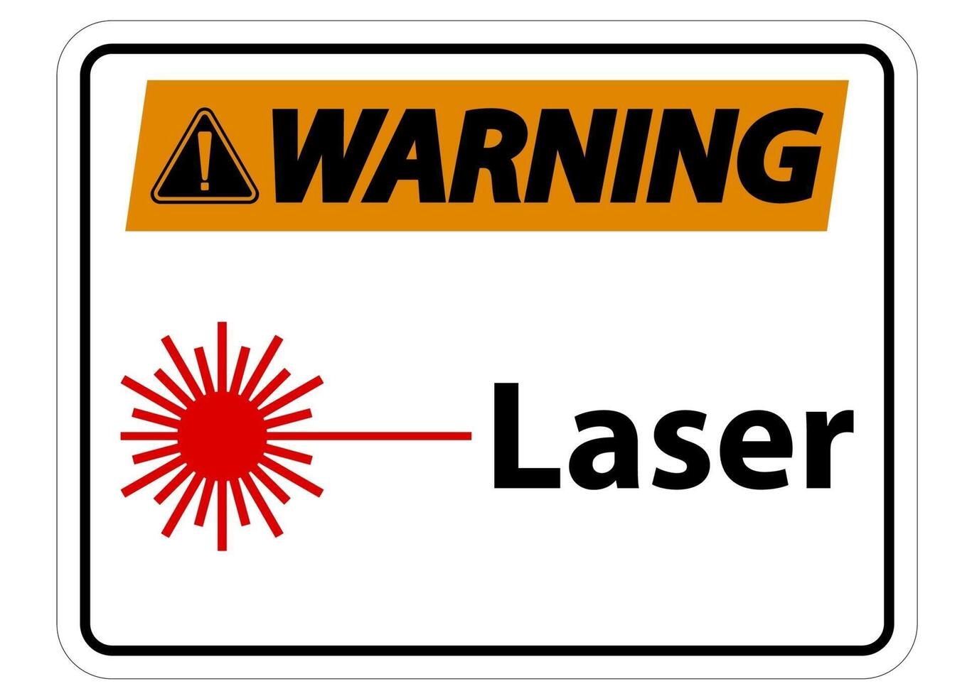 segno di simbolo del laser di avvertimento vettore