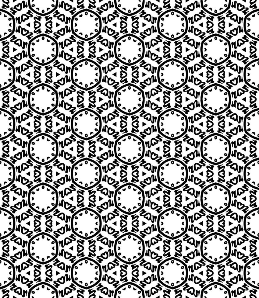 nero e bianca senza soluzione di continuità astratto modello. sfondo e sfondo. in scala di grigi ornamentale design. vettore