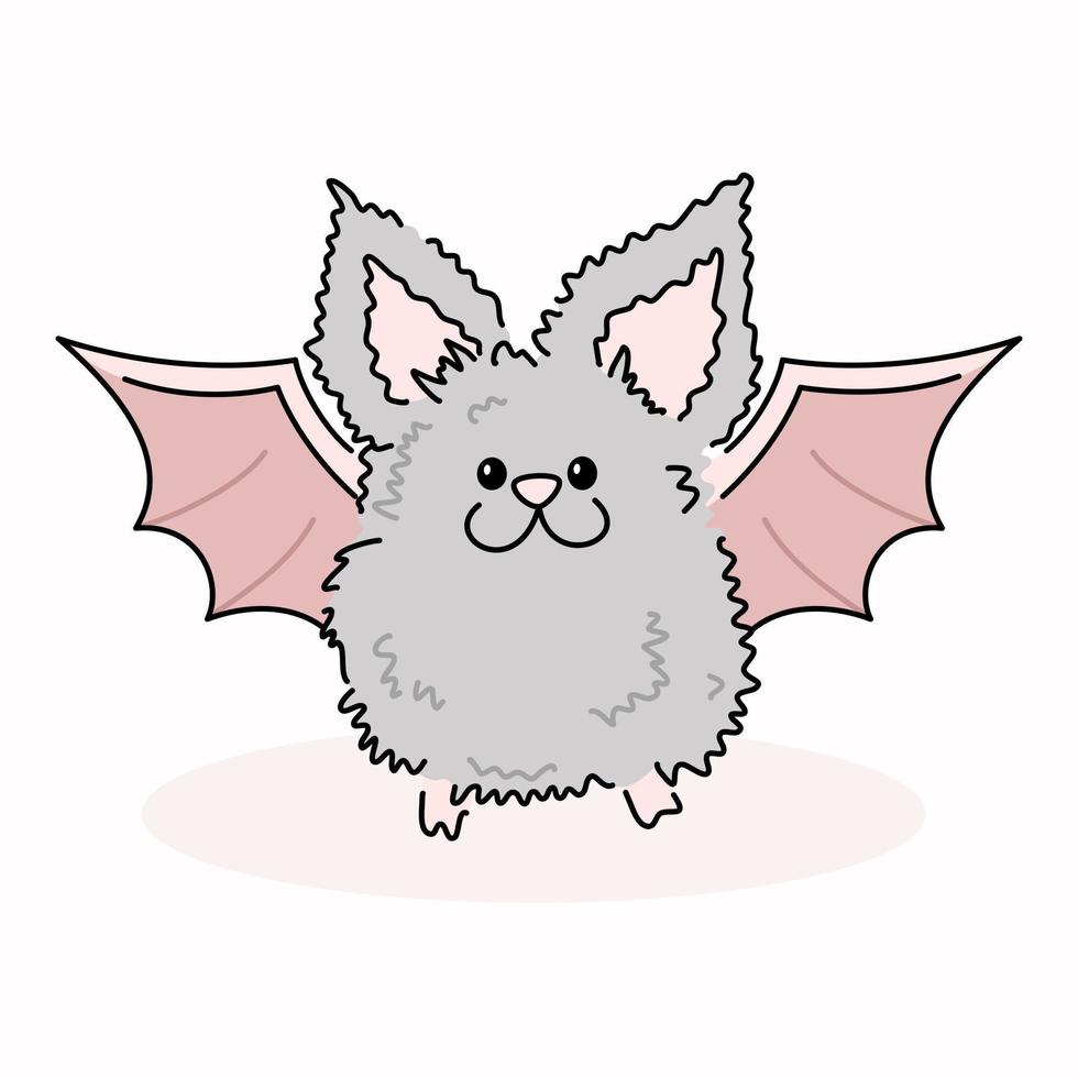 carino cartone animato bambino pipistrello nel colore scarabocchio stile. vettore illustrazione