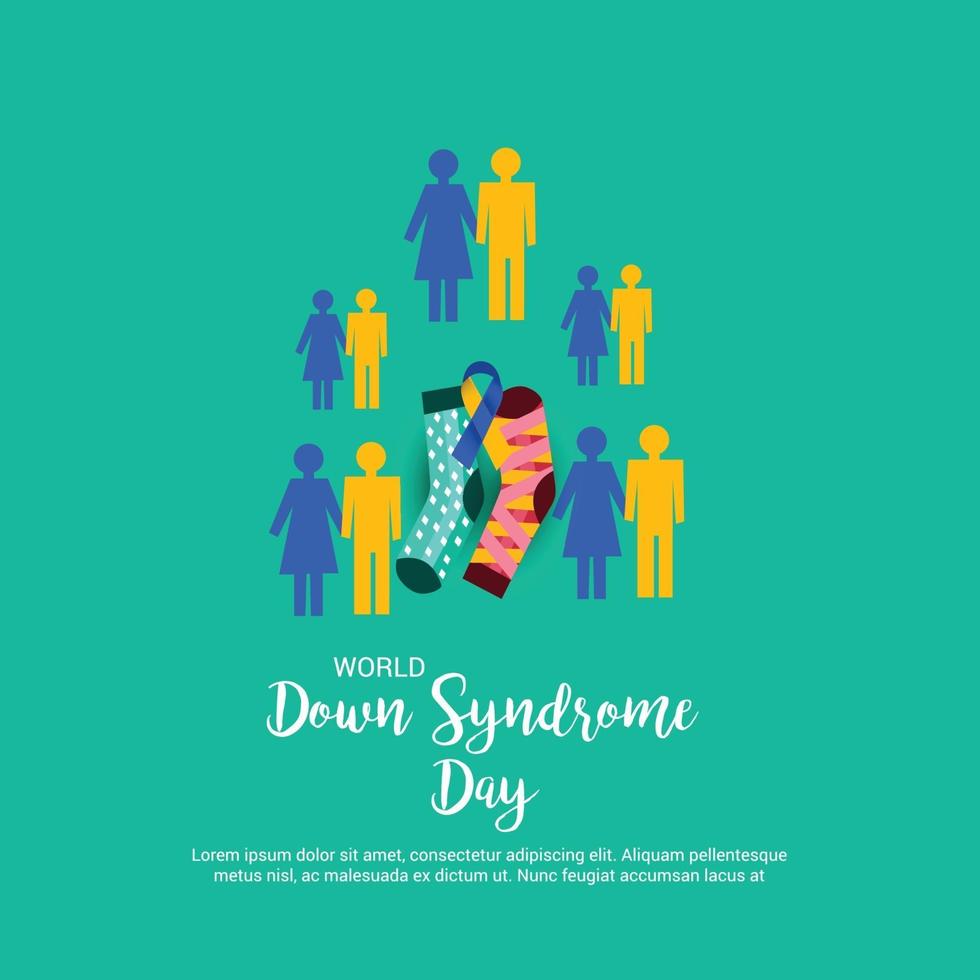 illustrazione vettoriale di uno sfondo per la giornata mondiale della sindrome di down.