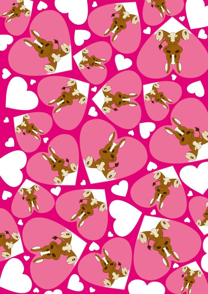 carino cartone animato San Valentino cavallo aia animale illustrazione vettore