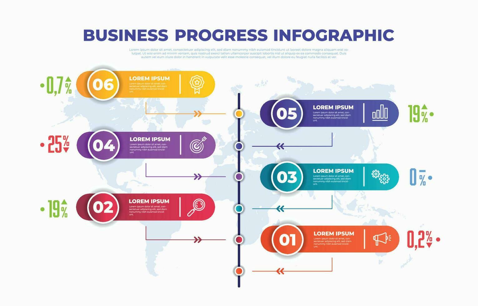 infografica sul progresso aziendale vettore