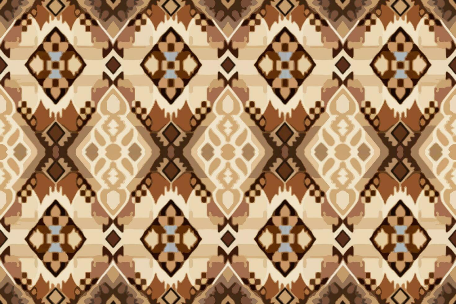 tessuto tessile ikat geometrico folclore ornamento senza soluzione di continuità modello Marrone tono. astratto grafico linea etnico tradizionale popolare antico tribale moderno ornato lusso elegante minimo Vintage ▾ retrò stile. vettore