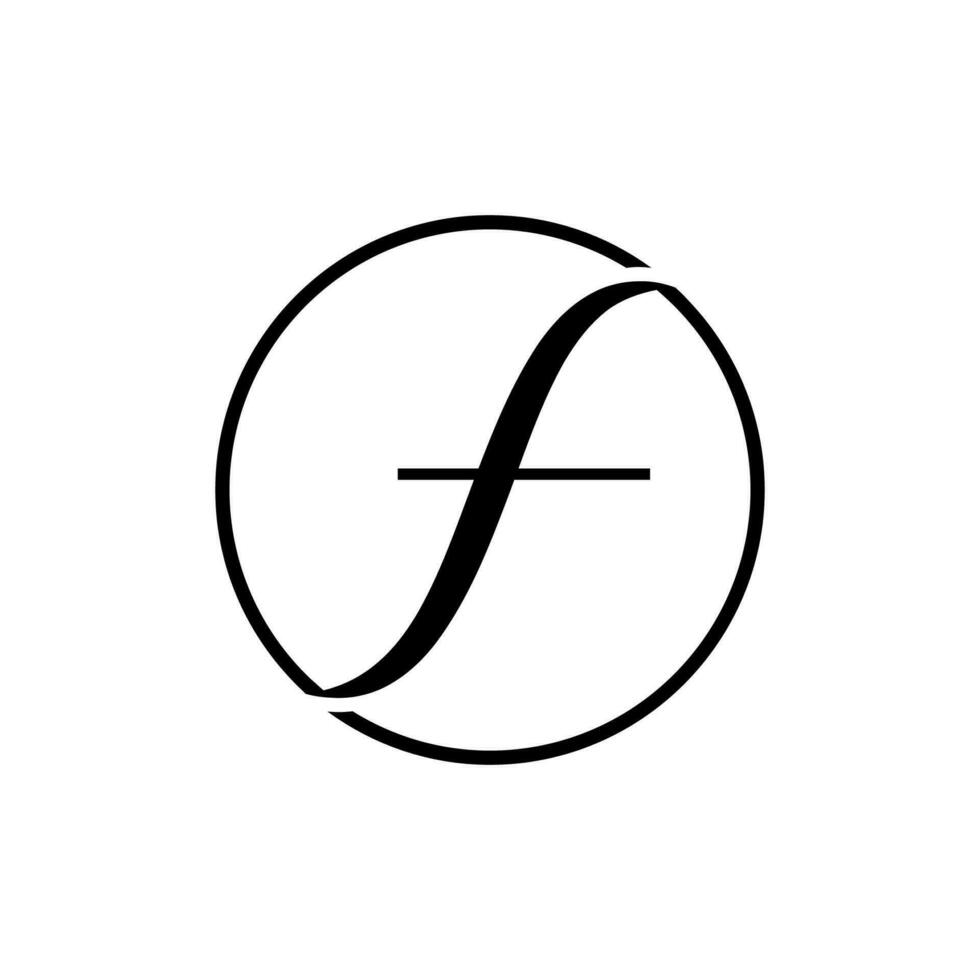 quest'ultimo f logo minimalista di moda vettore