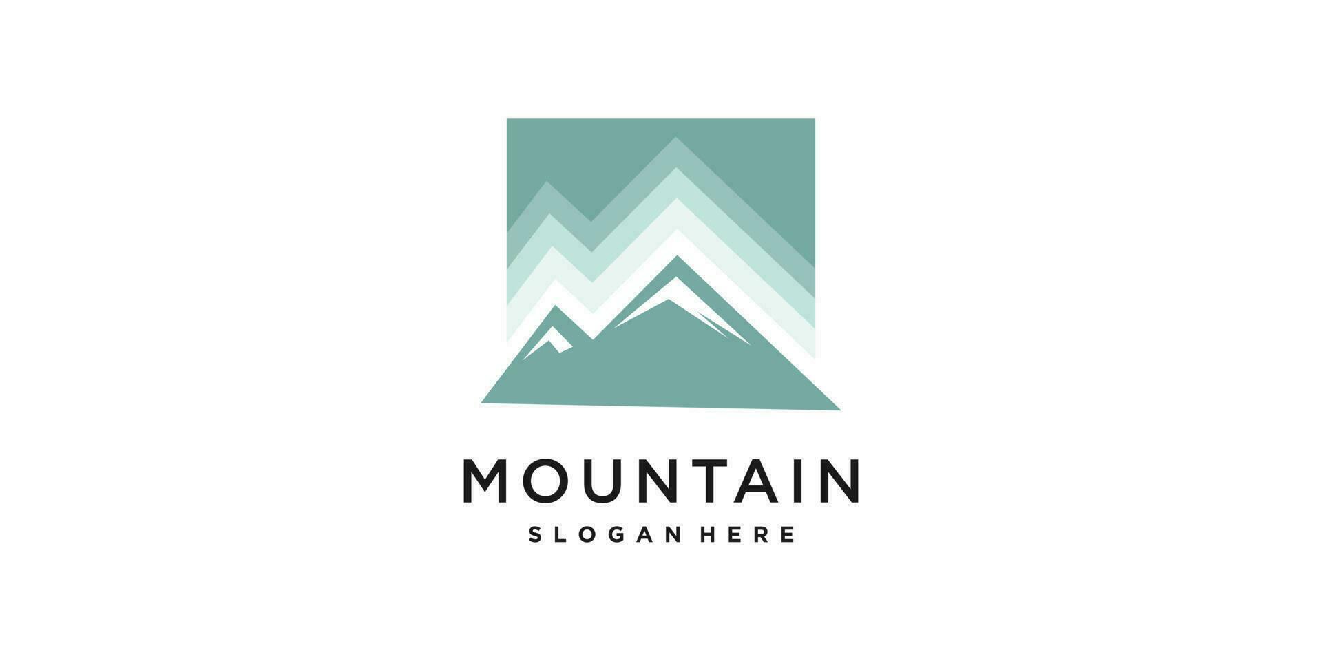 montagna logo design modello con lusso concetto premio vettore
