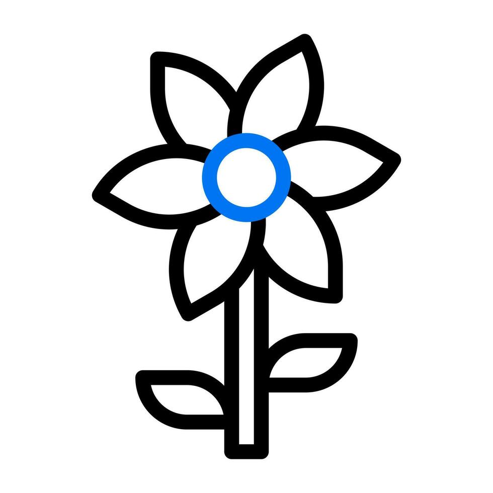 fiore icona duocolor blu nero colore madre giorno simbolo illustrazione. vettore