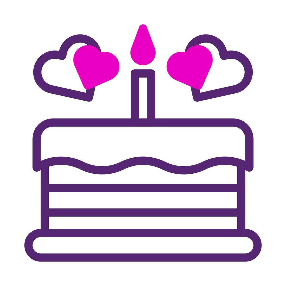 torta icona duotone rosa viola colore madre giorno simbolo illustrazione. vettore