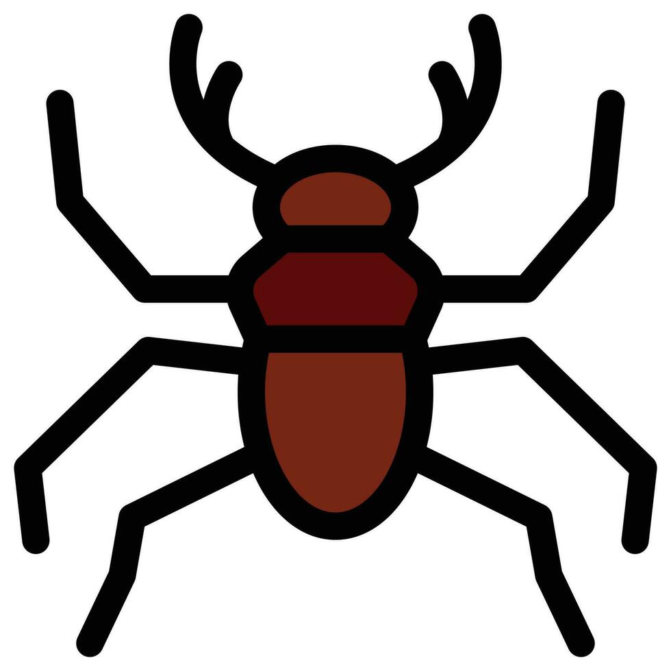 pieno schema icona per scarafaggio insetto. vettore