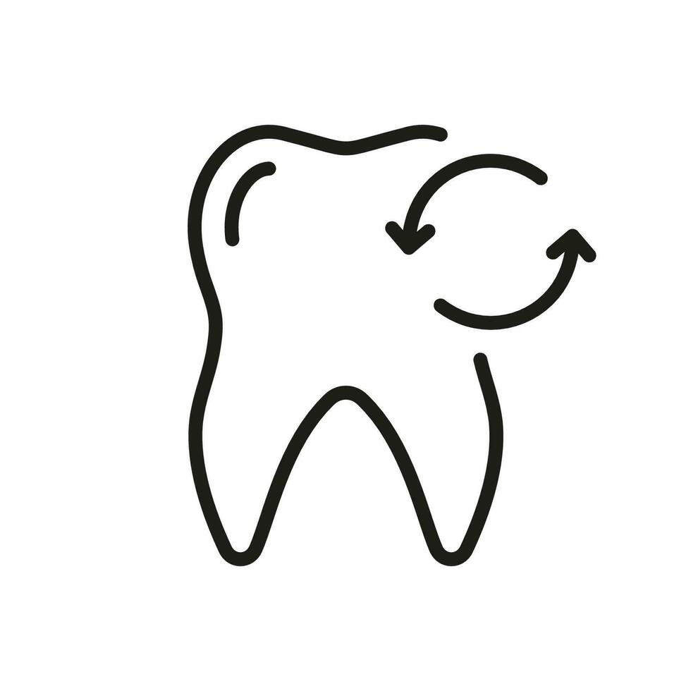 dentale recupero linea icona. perdere temporaneo bambino denti lineare pittogramma. latte dente estrazione schema simbolo. dentale trattamento cartello. modificabile ictus. isolato vettore illustrazione.