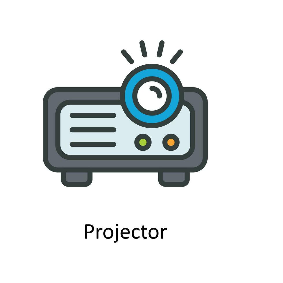 proiettore vettore riempire schema icone. semplice azione illustrazione azione