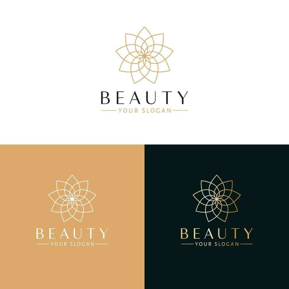 bellezza vettore logo design. semplice fiore logotipo. botanico logo modello.