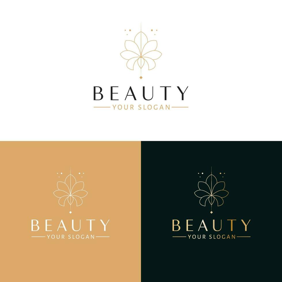 bellezza vettore logo design. semplice fiore logotipo. botanico logo modello.