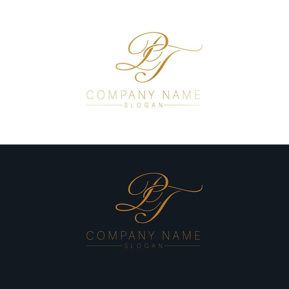 pt iniziali vettore logo design. lettere p e t logotipo. iniziale monogramma.