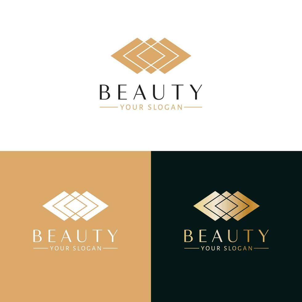 bellezza vettore logo design. astratto rombo logotipo. geometrico diamante logo modello.