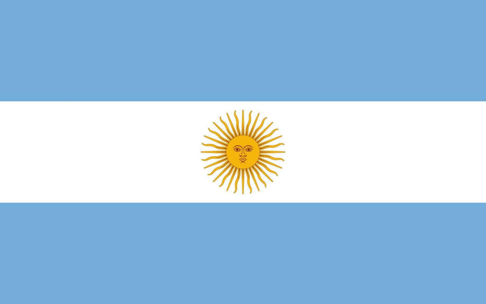 bandiera argentina, colori ufficiali e proporzione. illustrazione vettoriale. vettore