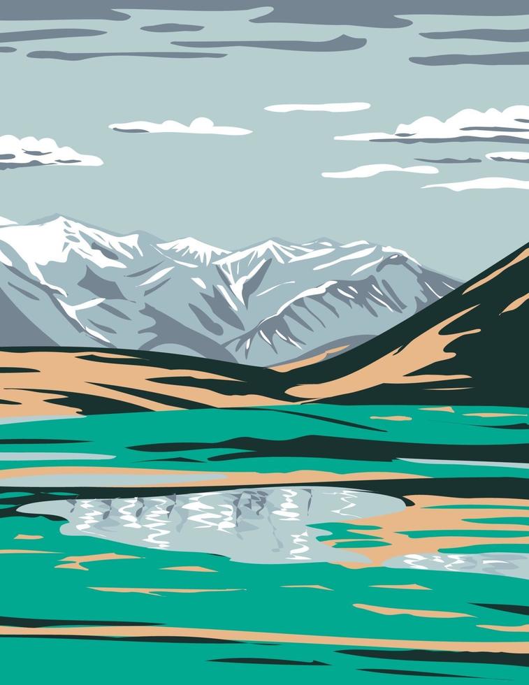 i ruscelli vanno dal vicino lago galbraith situato nel distretto del versante nord dell'Alaska vettore