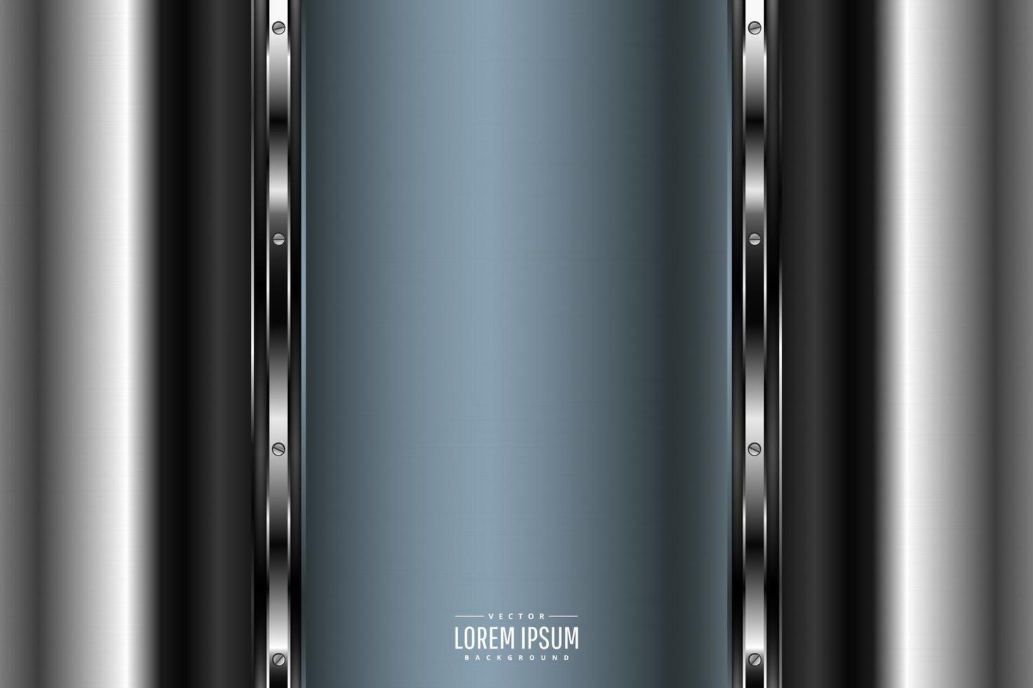 sfondo tecnologia metallica con design moderno spazio scuro blu e argento. vettore