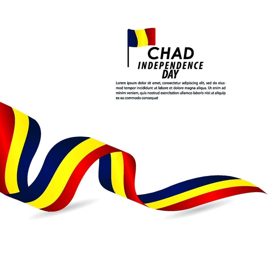 illustrazione di progettazione del modello di vettore di celebrazione del giorno dell'indipendenza del Ciad